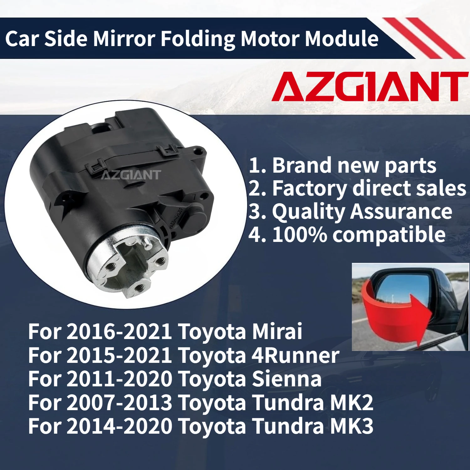 

For Toyota Mirai 2016-2021/4Runner 2015-2021/Sienna 2011-2020 Car rearview mirror folding motor module 100% compatible OEM parts