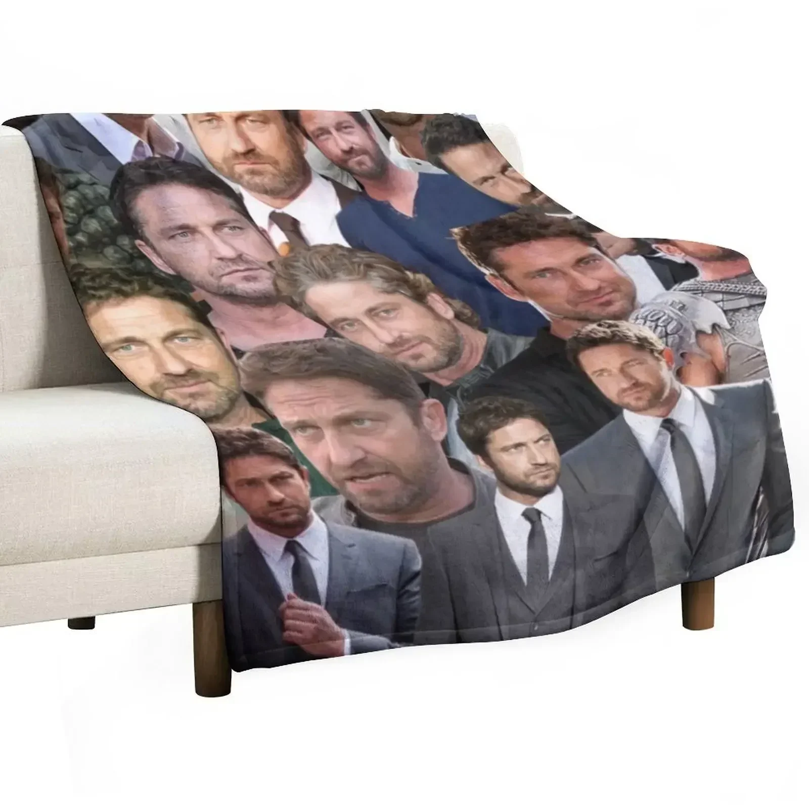 

gerard butler photo collage Throw Blanket Hairys Flannel Fabric Blankets