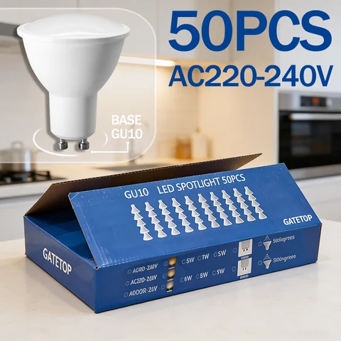 50PCS Gatetop GU10 Led Bulb Lamp AC 220V Spotlight Bulb Illas LED Decoration Light Energy Saving Lampara For Living Room