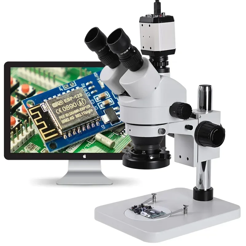 zoom 7-45x Stereo microscope mobile phone trinocular 1080P USB CVBS VGA camera +1/3 adapter scanning electron microscope