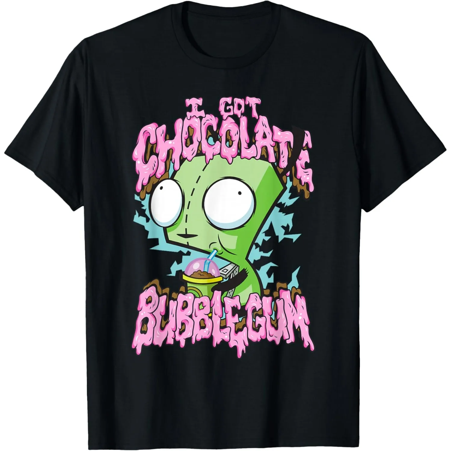 

Invader Zim Gir I Got Chocolate Bubblegum Graphic Cotton T-Shirt Men Trip