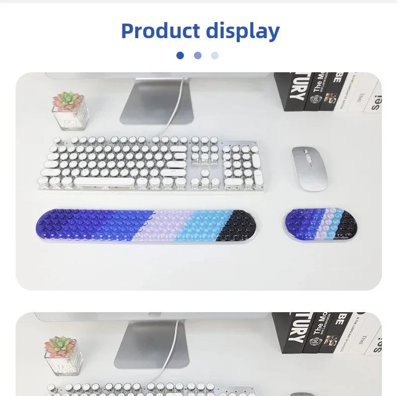 Farbverlauf-Silikon-Handgelenkauflage, Tastaturunterlage, wasserdicht, kühles Gefühl, Schreibtischunterlage für Büro und Gaming, 8 Farbverlaufs-Farben – Detail 7