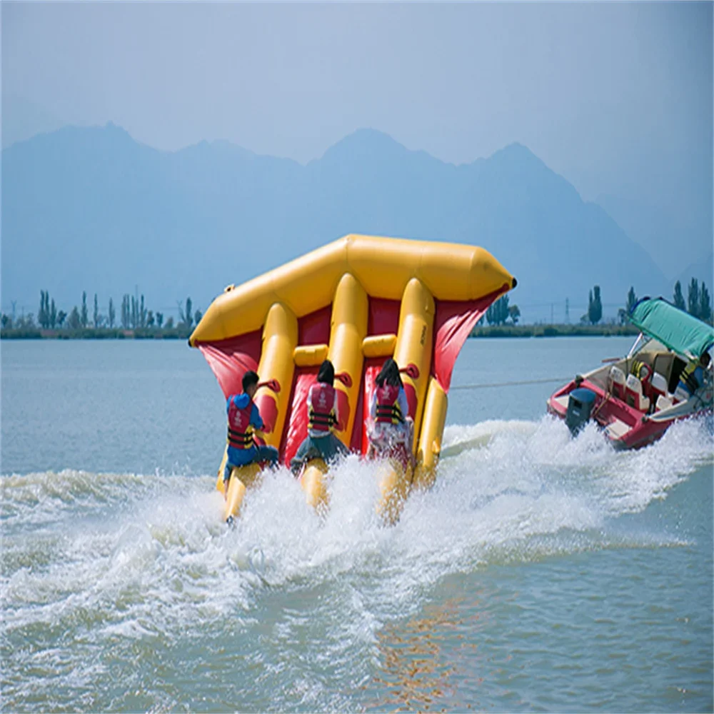 PVC Air Boats Inflatable Towable Water Flying Fishing Tube Boat Inflatable Outside Air Fly Fishing Boat Inflatable Water Game