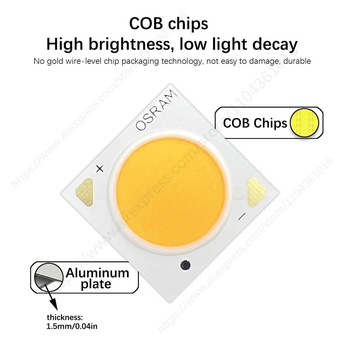 High Power OSRAM 10-20W 17-30W COB LED โคมไฟชิป Spotlight Floodlight สวนสแควร์ไฟ LED ลูกปัด Floodlights