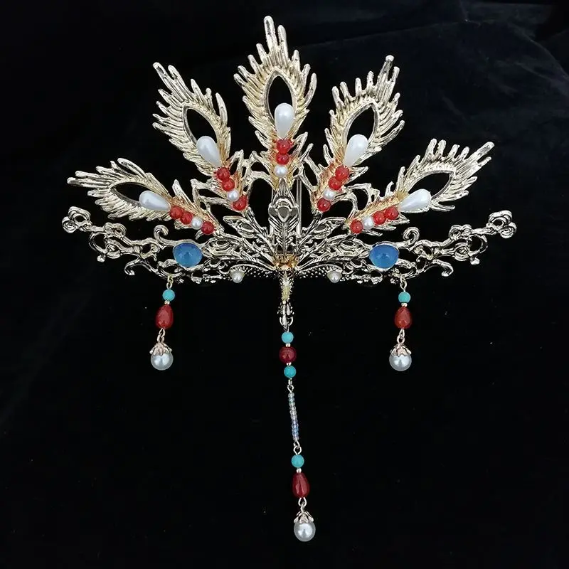 

Ancient Womens Silver Plated Phoenix With Pearl Tassel Hairpin Chinese Hair Accessories