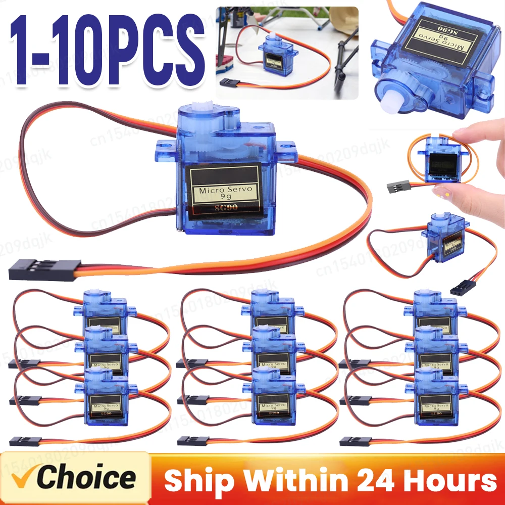 1-10 sztuk analogowy silnik mikro serwo Arduino SG90 9G do serwomotoru RC samolot zabawkowy śmigłowca modele samolotów 180/360 stopni