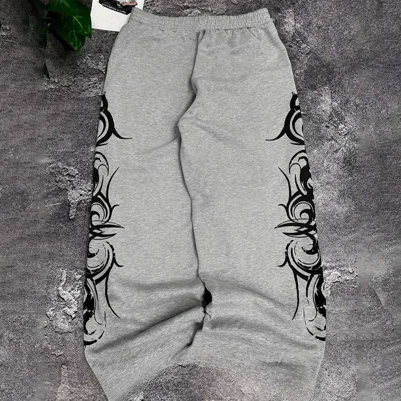 Harajuku Hip-Hop Trousers Men High Street Y2K Pants Casual Wide-leg Pants Sweatpants Spring Summer Printed Streetwear Trend Pant