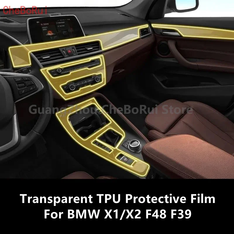 For BMW X1/X2 F48 F39 Car Interior Center Console Transparent TPU Protective Film Anti-scratch Repair Film Accessories Refit