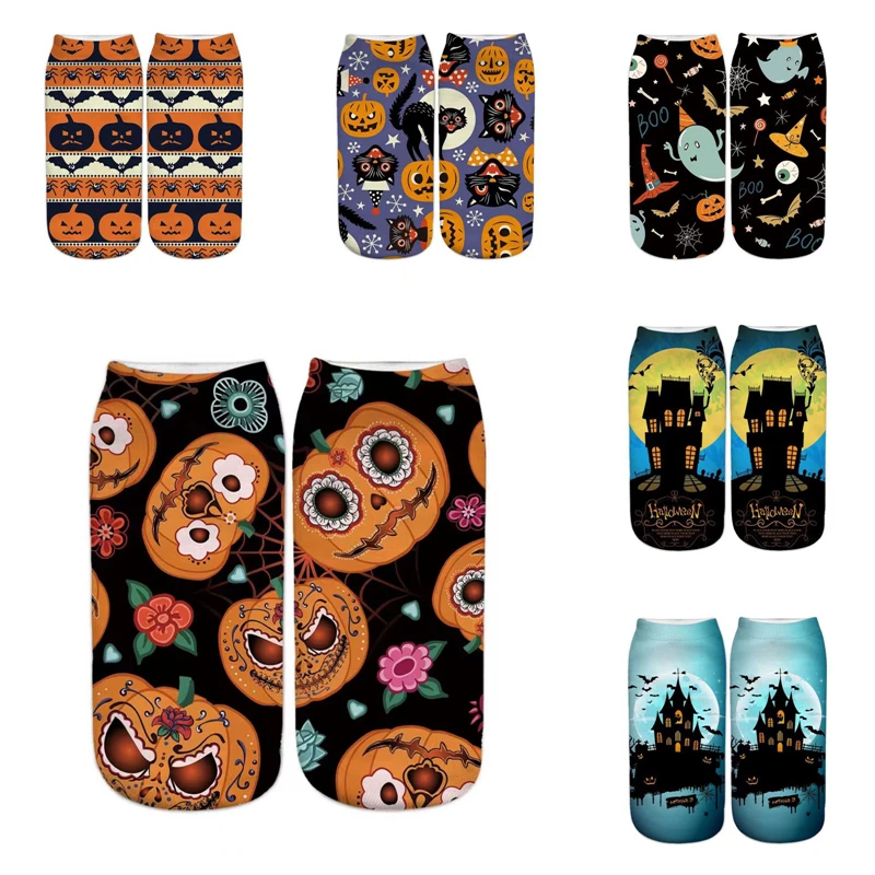 

Kids Halloween Socks Casual Pumpkin Print Socks Soft Elastic Lightweight Children Socks for Boys Girls