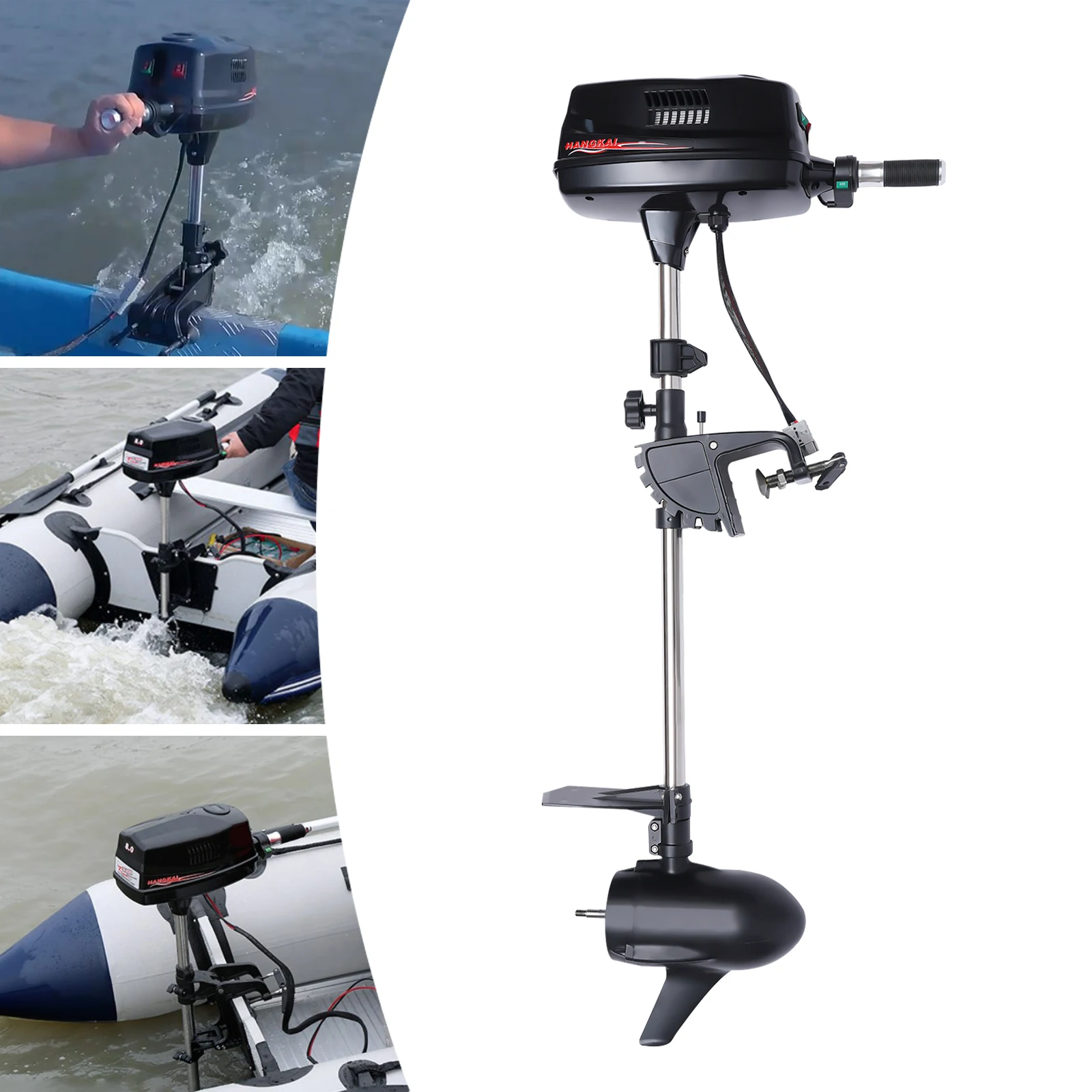 HANGKAI 60V 10HP Electric Outboard Motor 3000r/min Brushless Fishing Boat Engine Tiller Control System