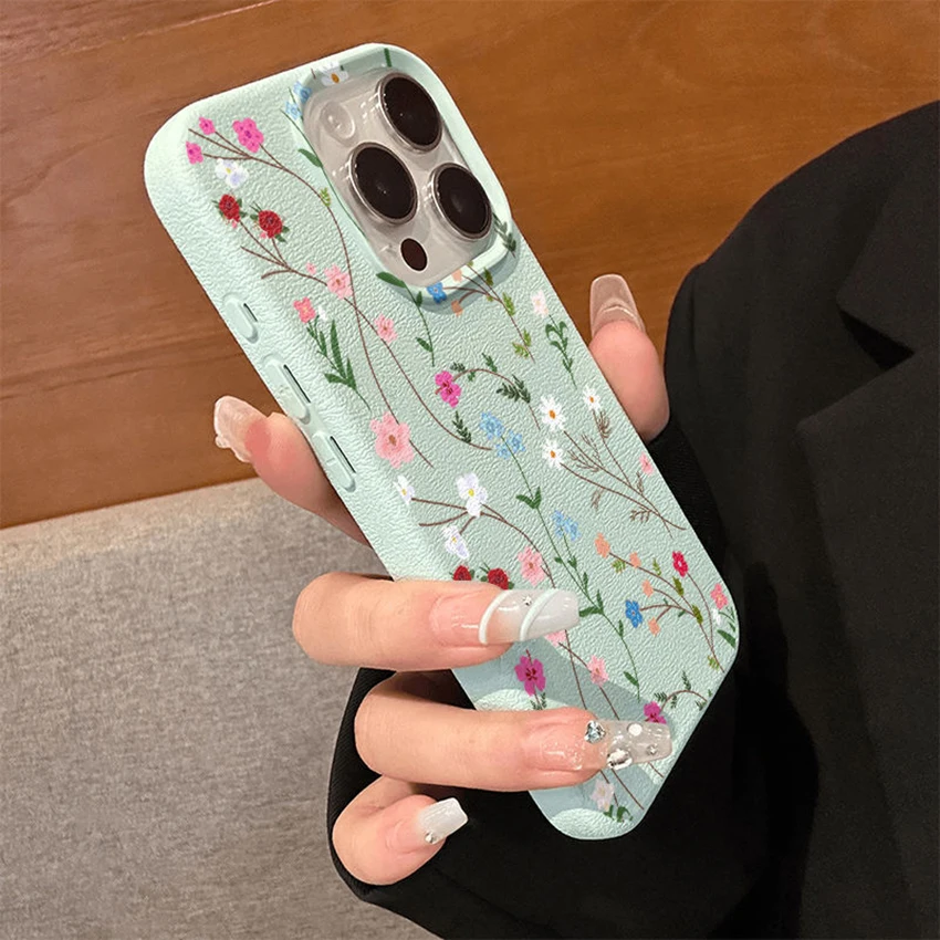 페인팅 플라워 아이폰 16 15 14 13 프로 12 11 맥스 플러스 16프로 럭셔리 폰 케이스 창의적인 15프로맥스 커버 하드 쉘