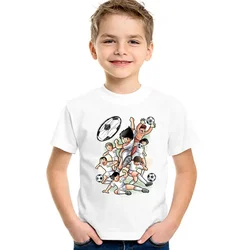 Anime Captain Tsubasa Le Petit Footballer Print Cartoon T-shirts Summer Kids T shirt Girls Boys Clothes Children Tops,HKP2309