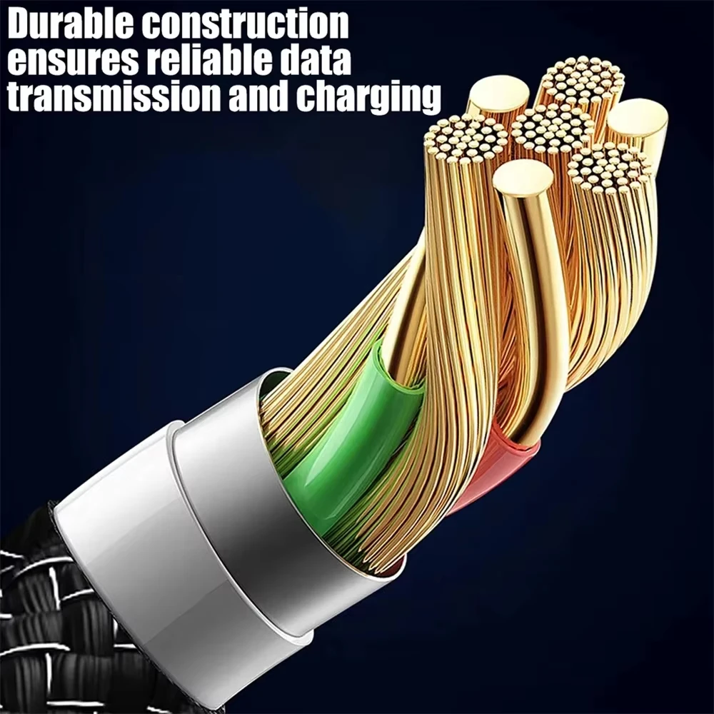 NNBILI 5A 2 in 1 Fast Charging Cable Y Splitter USB to Type C Micro USB Data Cord for Samsung Huawei Xiaomi Redmi Phones