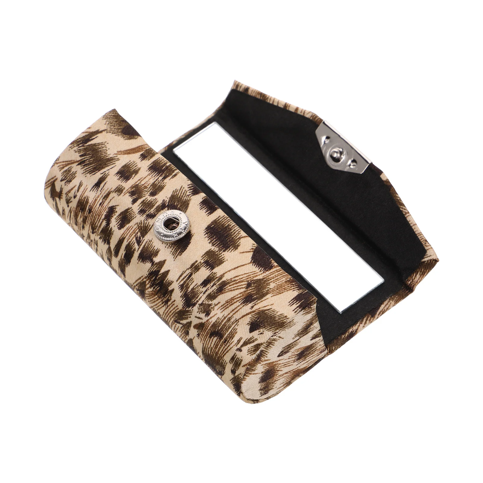 

Leopard Print Lipstick Case Holder Silk Fabric Elegant Single Lipstick Organizer Travel Storage Kit for Purse Bag