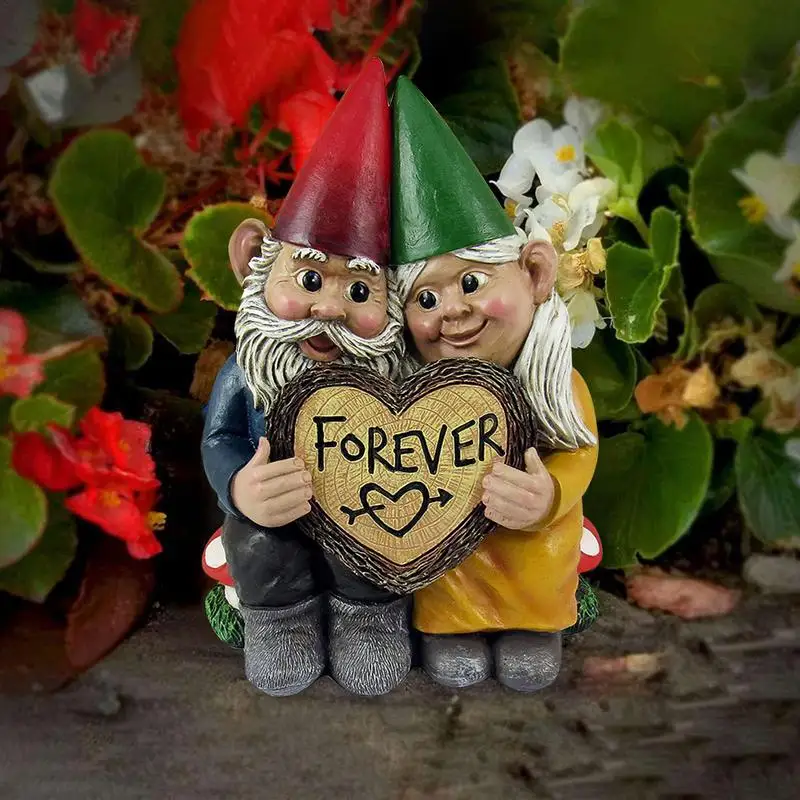 Gnomes Figurines Funny Resin Couple Tomte Garden Figurines For Desk Decorative Meaningful Figurine Ornaments For Husband