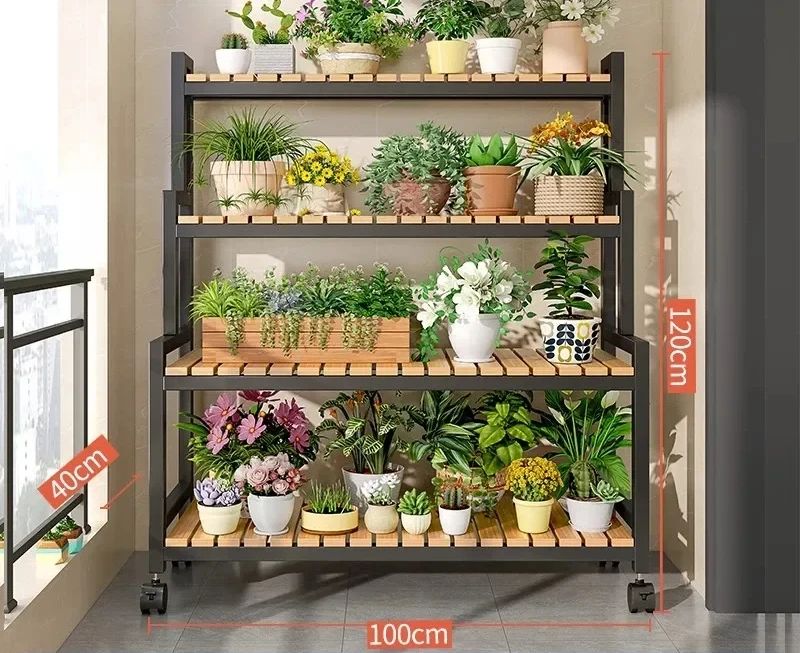 Veranda ijzeren plank plantenstandaard display patio minimalistisch duurzaam bloempothouder originaliteit Soporte Macetas balkonmeubilair