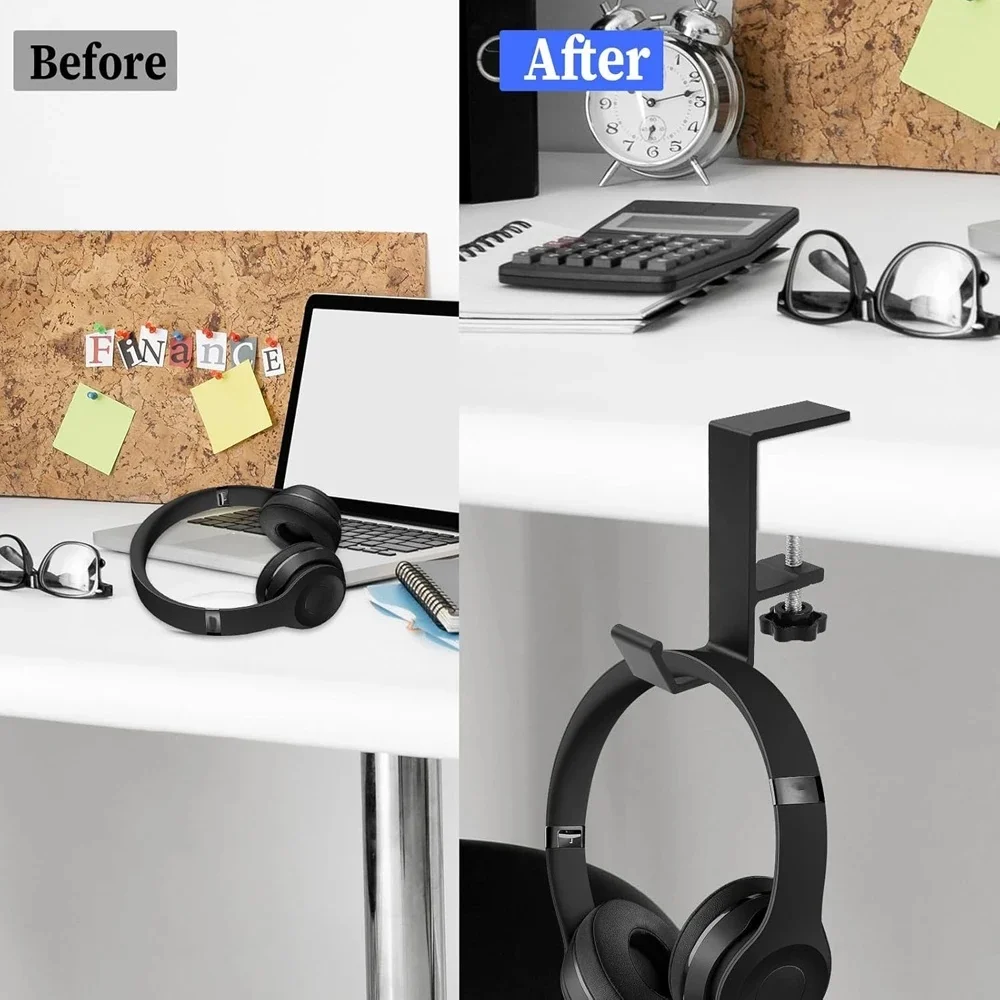 Punch Free Adjustable Desktop Hanging Hook Gaming Headset Holder Backpack Storage Stand Multifunctional Space Saving Organizer