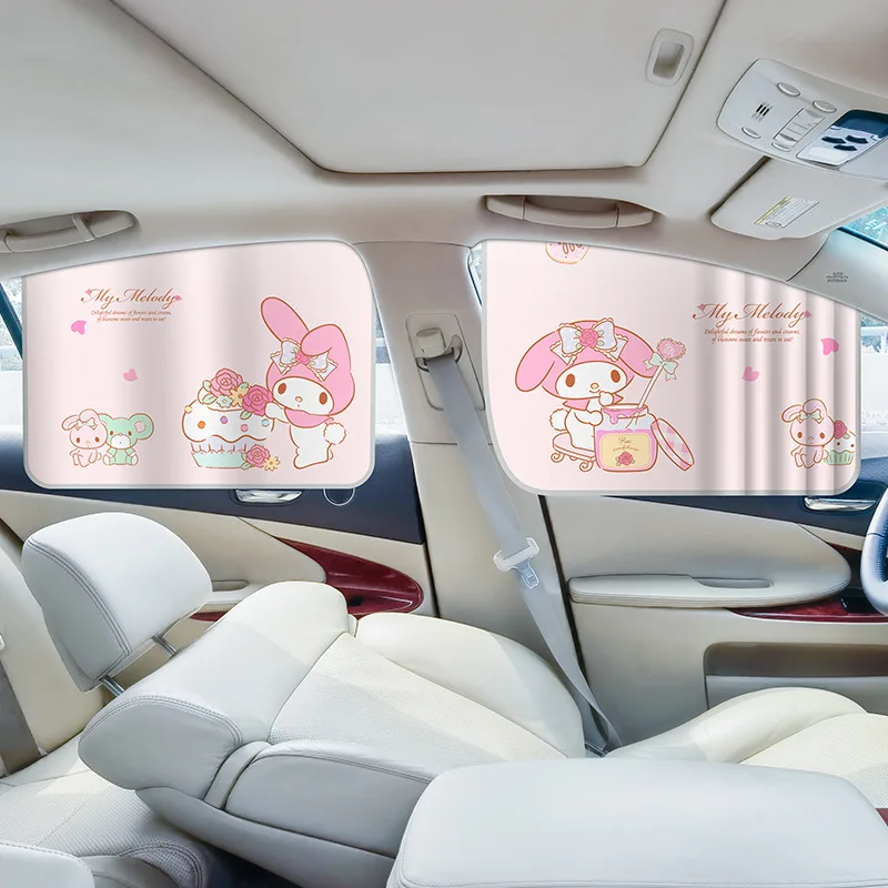 

Sanrio mymelody мультяшная Выдвижная Автомобильная оконная Солнцезащитная занавеска Защита от УФ-лучей солнцезащитные очки автомобильные аксессуары