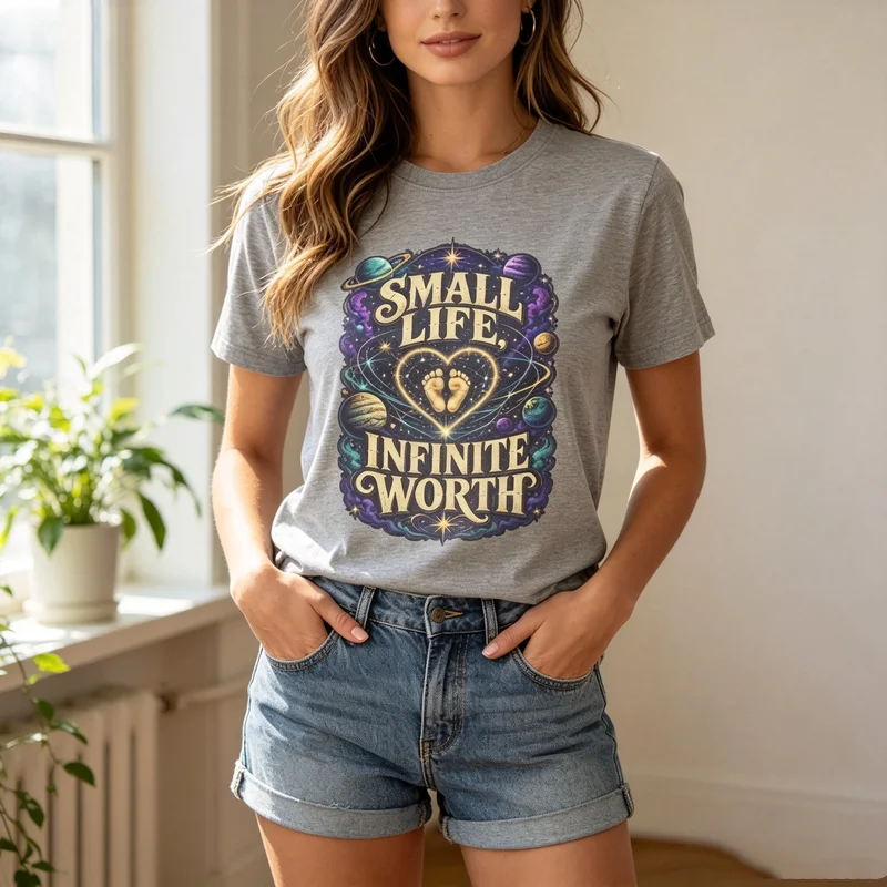 Vintage Small Life Infinite Worth Graphic T Shirt Men Women Baby Lover Pro Life Casual Short Sleeve Tops  Y2k Top Harajuku