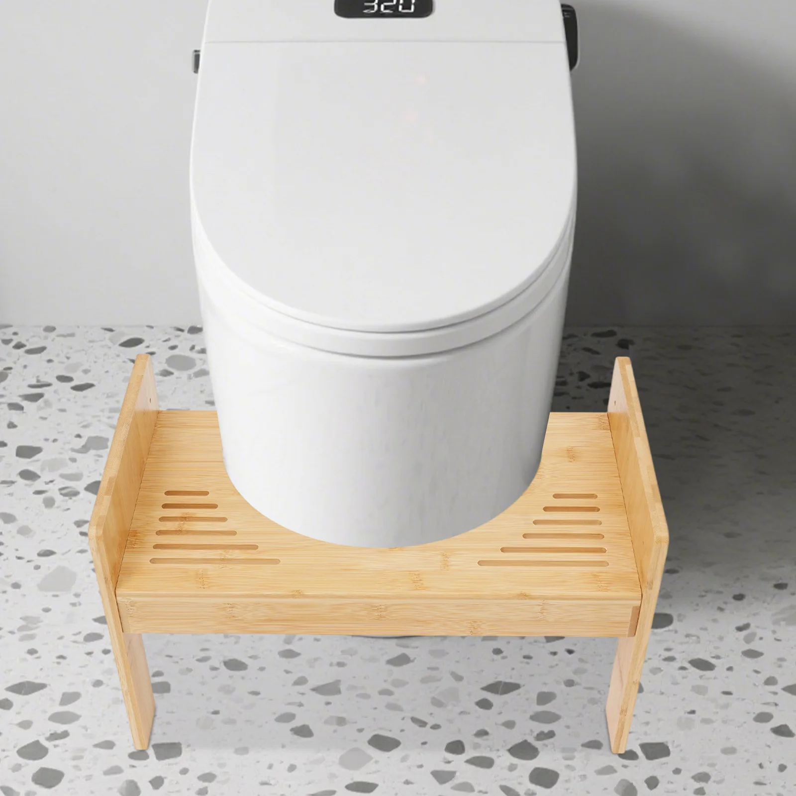 

Portable Bamboo Toilet Stool,Adjustable Height Poop Squatty Stool,Toilet Assistance Steps Stool for Kids and Seniors