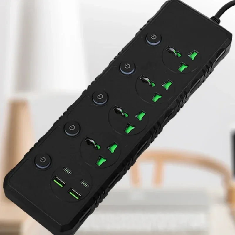 

B06 Пористая удлинитель USB с удлинителем длиной 2 м, 230 В, стандартная розетка США, бытовая розетка для Великобритании