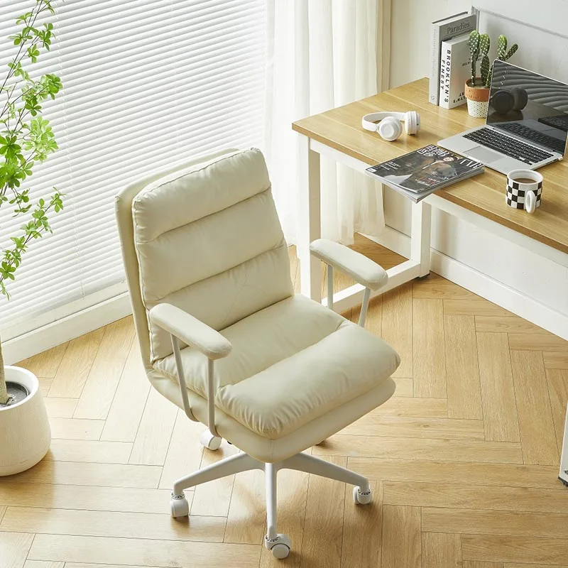 

Casters Relax Office Chair Casters Floor Comfy Nordic Swivel Office Chair Bedroom Lazy White Cadeira Para Escritorio Furniture