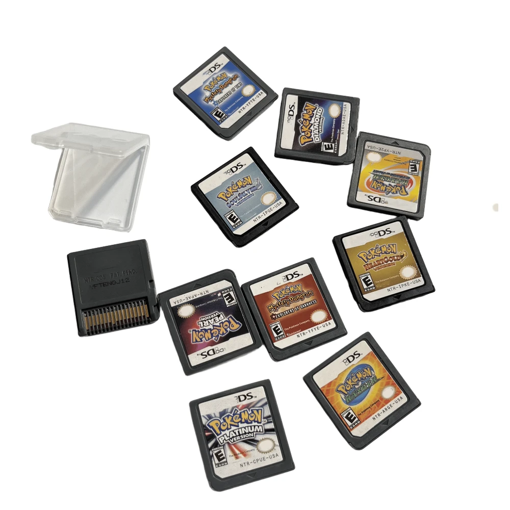DS لعبة خرطوشة بوكيمون سلسلة لعبة فيديو وحدة التحكم بطاقة رينجر اللؤلؤ الماس HeartGold SoulSilver ل NDS 3DS لعبة المشجعين هدية