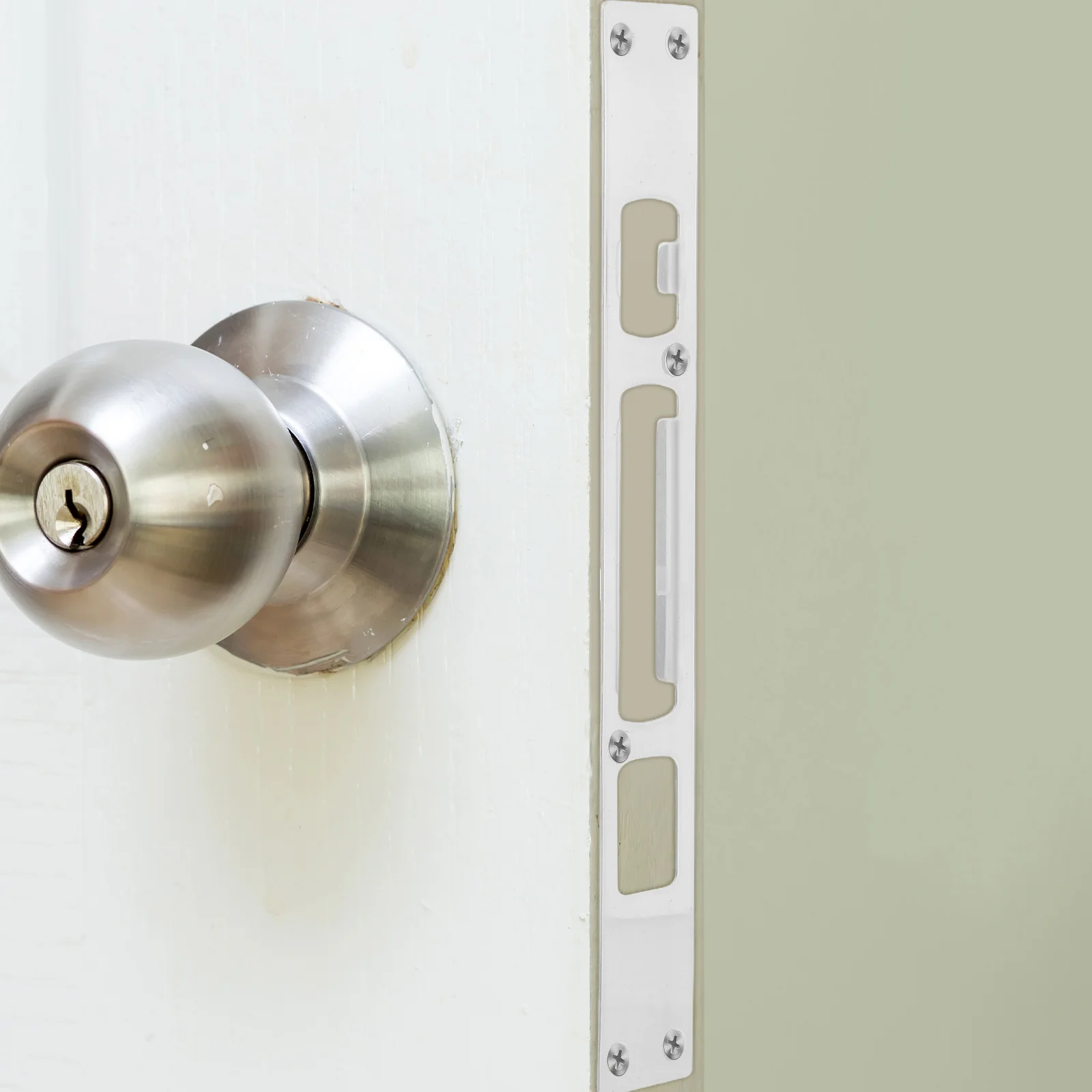 

2pcs Stainless Steel Anti-Theft Door Lock Body for Exterior Doors Security Strike Plate Front Door Reinforcement for Wooden