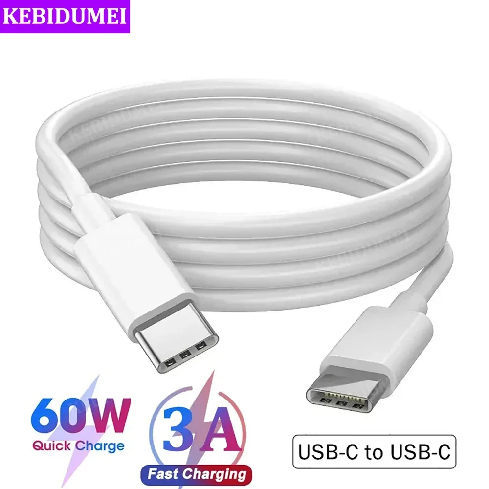 Cavo USB tipo C a USB C da 60 W 3A Cavo USB-C PD per caricabatterie a ricarica rapida per iPhone 15 MacBook Samsung Xiaomi Cavo USB C