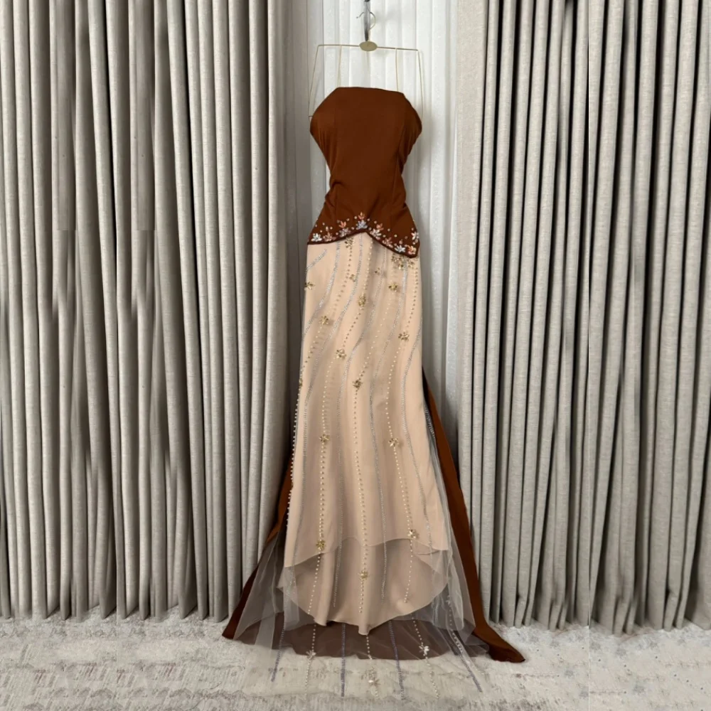 

Customized Rhinestone Glitter Formal Evening Dress Strapless Strapless Long Dresses Bespoke Occasion Elegant Wedding Prom Party