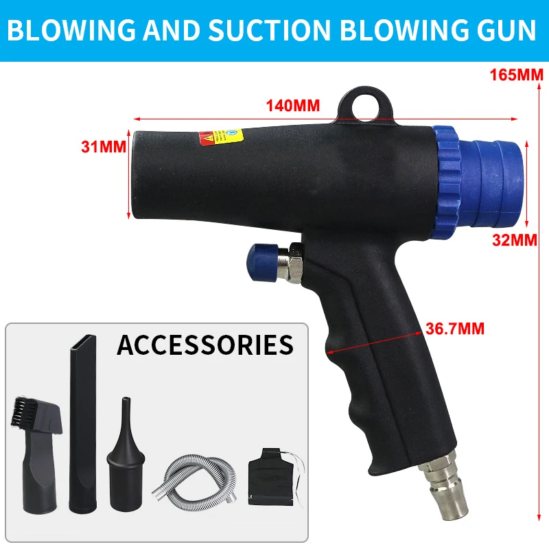 

Air Vacuum Blow Gun 2 In 1 Blowing Vacuum Cleaner Pneumatic Dust Suction Vacuum Cleaner Tools Duster Energy-saving Pistol Type