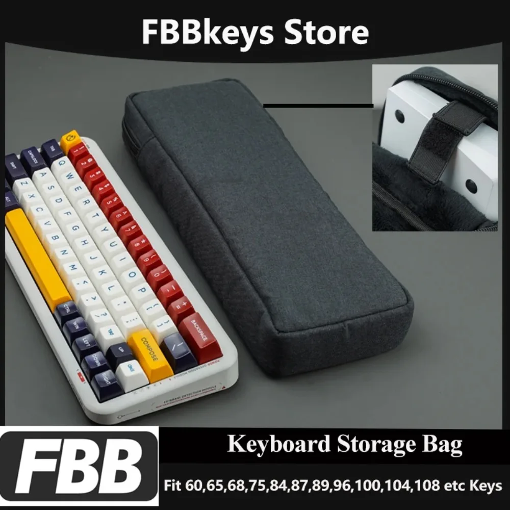 FBB Keyboard Travel Carrying Bag Fabric Fits 61/68/75/87/98% Portable Protective Mechanical Keyboard Mouse Storage Bag Case Box