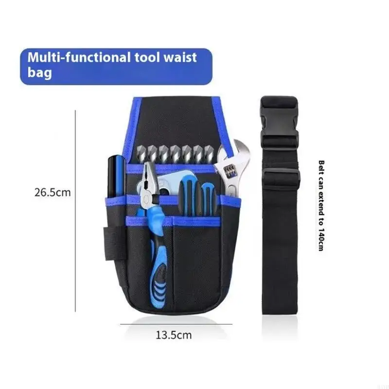 Professionele kwaliteit 26x13cm taille Tool Bag met 14 opslagcompartimenten Design M4YD