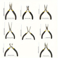 8PCS Mini Pliers Set Long Nose with Teeth Flat Jaw Round Curved Needle Diagonal Nose Wire End Cutting Cutter Tools