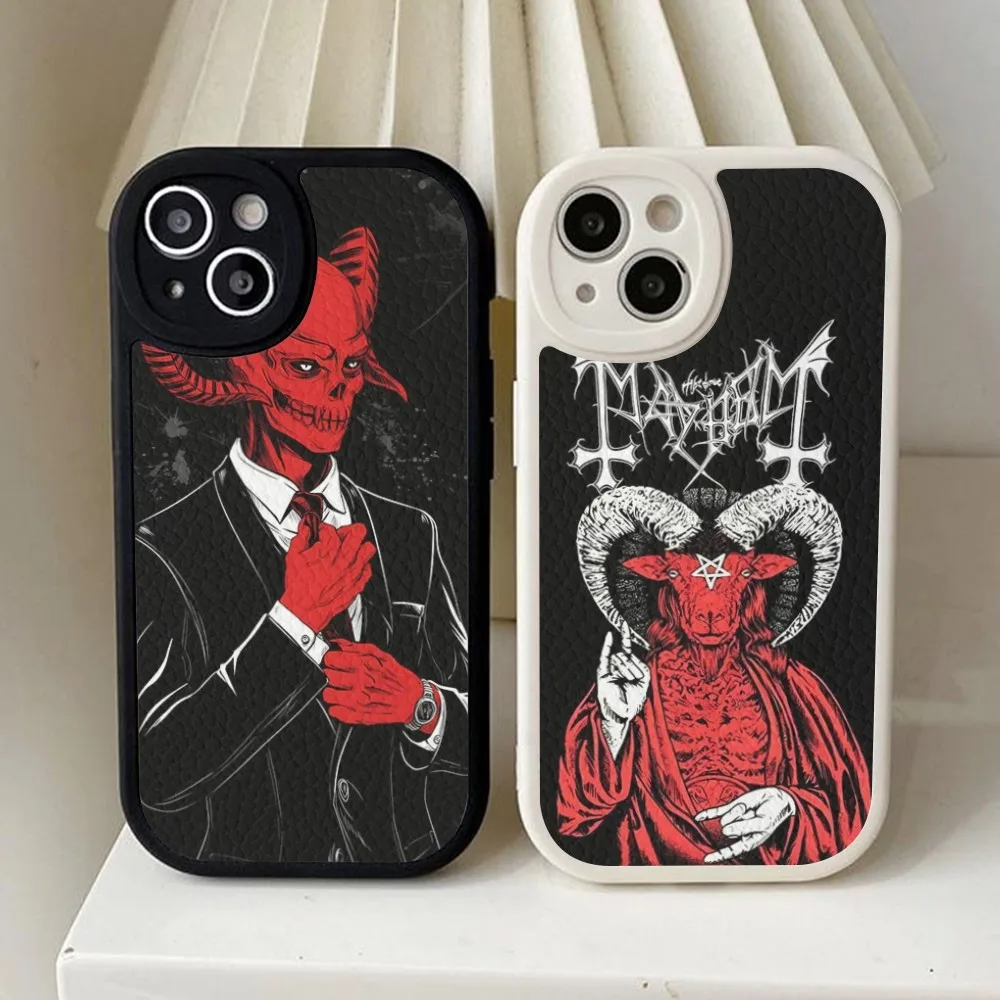 

Devil Satan Phone Case Hard Leather For IPhone 14 13 12 Mini 11 14 Pro Max Xs X Xr 7 8 Plus Fundas