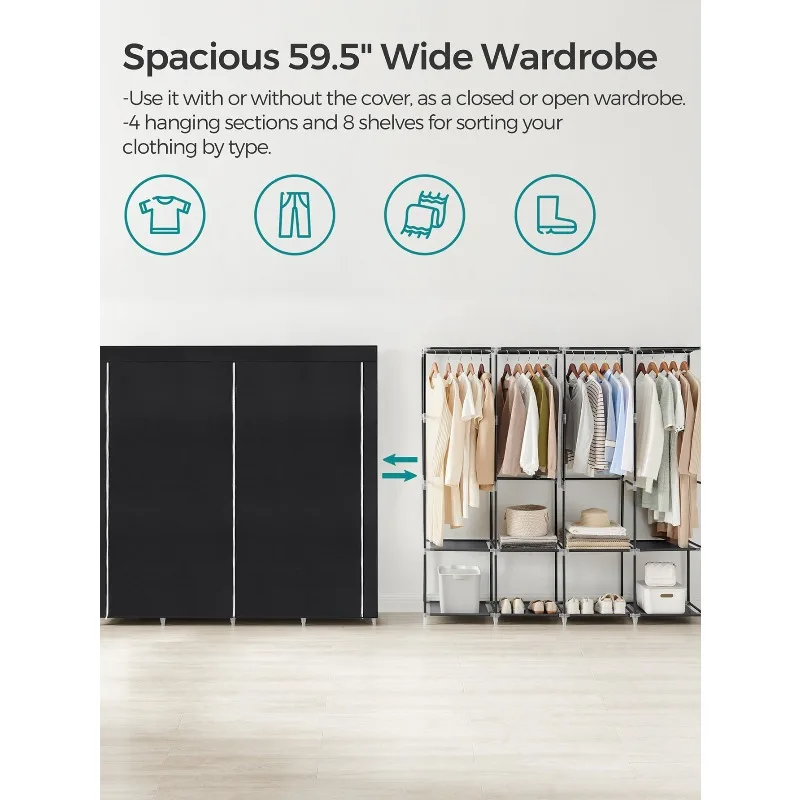 Tragbarer Kleiderschrank, Gard – Wardrobe Closet Portable Fabric Cover Bewertung und Preis