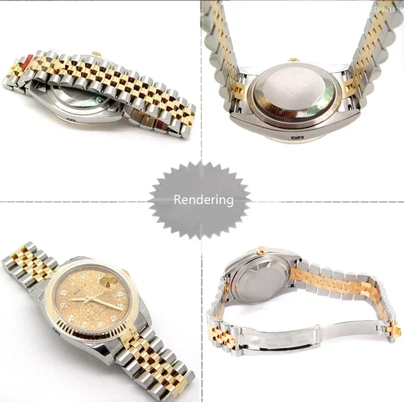الفولاذ المقاوم للصدأ حزام اكسسوارات حزام الذكور لسلسلة رولكس سجل 17 مللي متر 20 مللي متر الفرقة المعصم حزام الساعات التأمين للطي مشبك