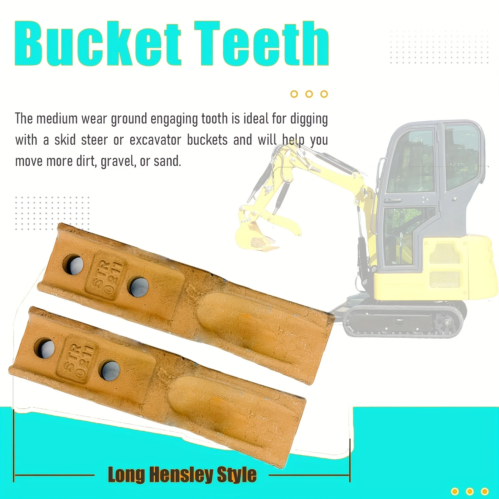 

Зубчатый ковш из 2 частей с болтами и гайками для экскаваторов по 3 тонны.