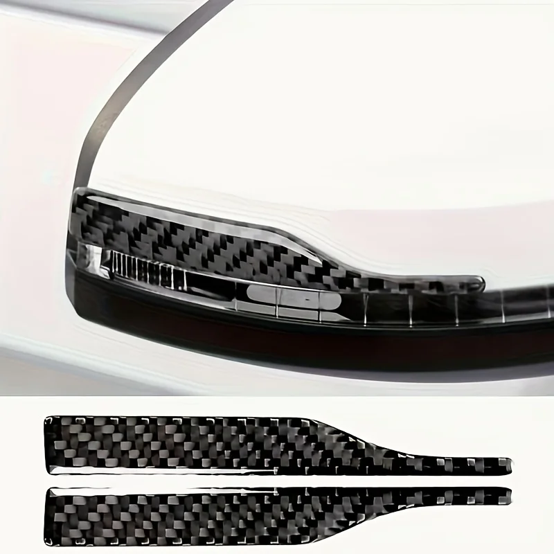 Two Pack Carbon Fiber Car Rearview Mirror Anti Collision Strips Universal Protective Covers Suitable for All Car Models Car Film
