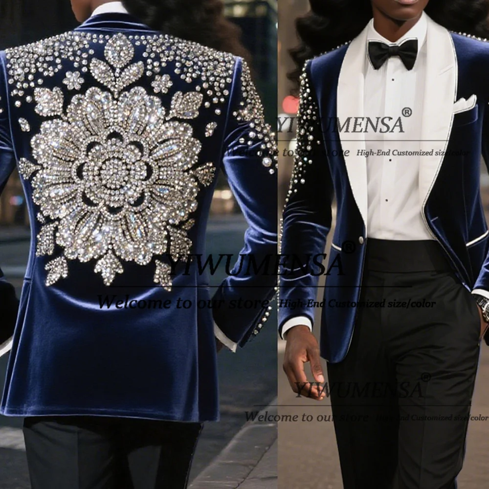 Luxury Beaded Stones Suits Women For Wedding Guest Shawl Lapel Prom Blazers Customized 2 Pieces Sets Mother Of Bride Dress 2026