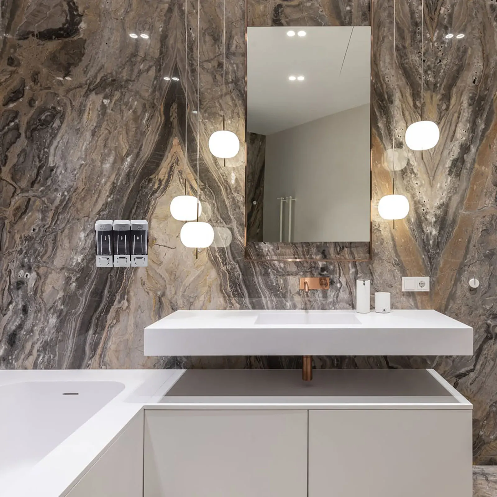 

Wall Mounted Soap For Liquid Shampoo Lotion Shower Gel Bathroom Kitchen Hotel Use Pump Dispenser Shampoo Pump Lotion