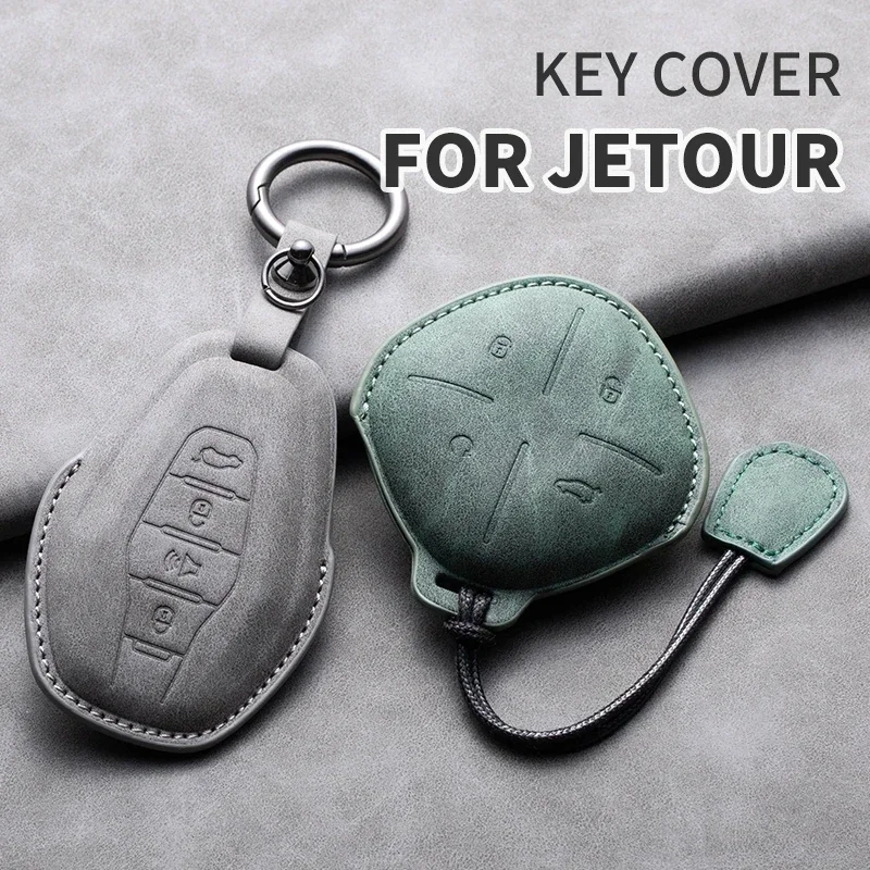 

Car Key Case Cover Shell For Chery Jetour DASHING X-1 Plus DTC 2022 2023 For Jetour X70 X90 X95 Plus Leather Keychain