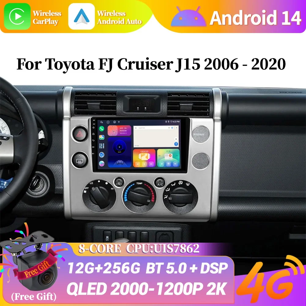 

Android 14 For Toyota FJ Cruiser J15 2006-2020 Wireless Bluetooth Carplay Stereo Screen Car Radio Multimedia Navigation 2DIN