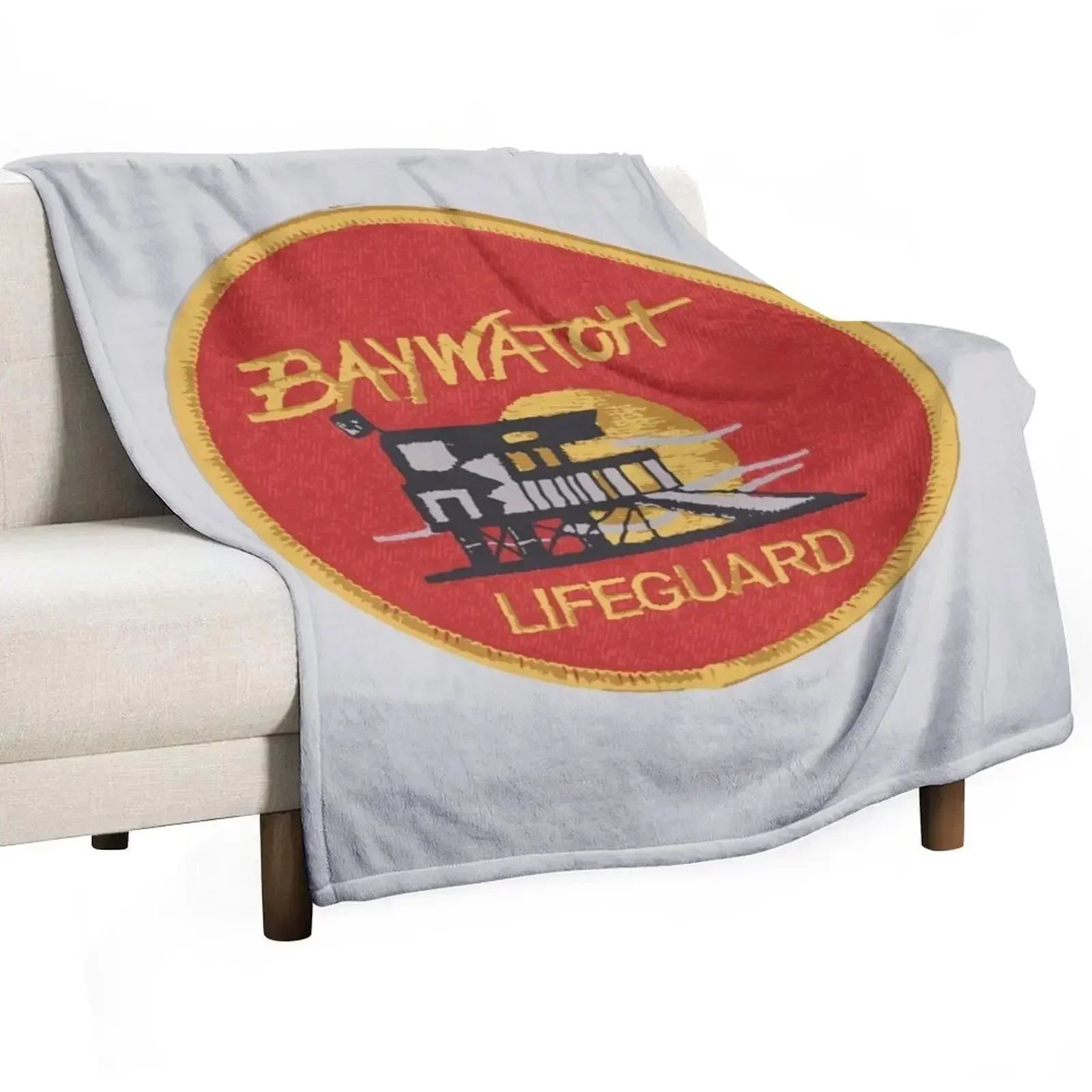 

Baywatch badge - uniform Throw Blanket Shaggy valentine gift ideas Blankets