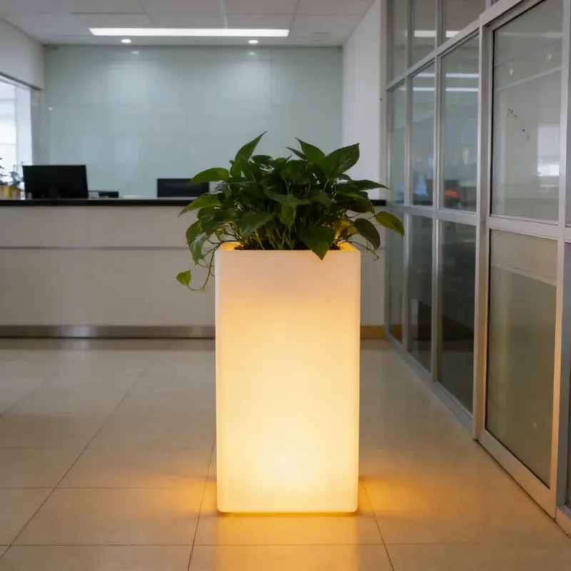 Wireless Bluetooth Speaker Flower Pot LED Light Smart Garden Decor Outdoor Floor Lamp Home Ambient Lighting Tall Planter