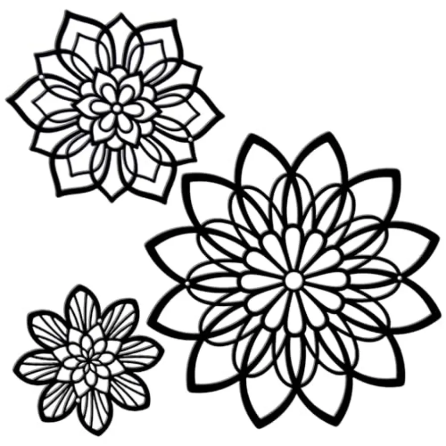 

3 Pieces Metal Flowers Wall Decor, Black Wall Decors, Flower Art Wall Decor Farmhouse Wall Decoration Multiple Flowers Hanging