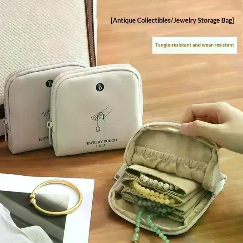 

Portable PU Leather Jewelry Storage Pouch Multi Compartments Soft Lining Large Capacity Holder for Travel Jewelry Collection