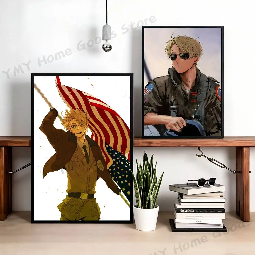 America A-Alfred F Jones Poster Sticker Classic Art Painting for Home Bedroom Cafe Office Wall