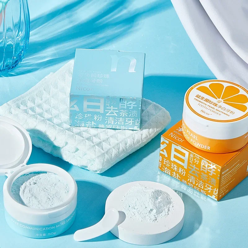 50g Tooth Powder To Prevent Plaque Enzyme Pearls To Remove Tooth Stains Lasting Fresh Breath Teeth Whitening Tooth Powder