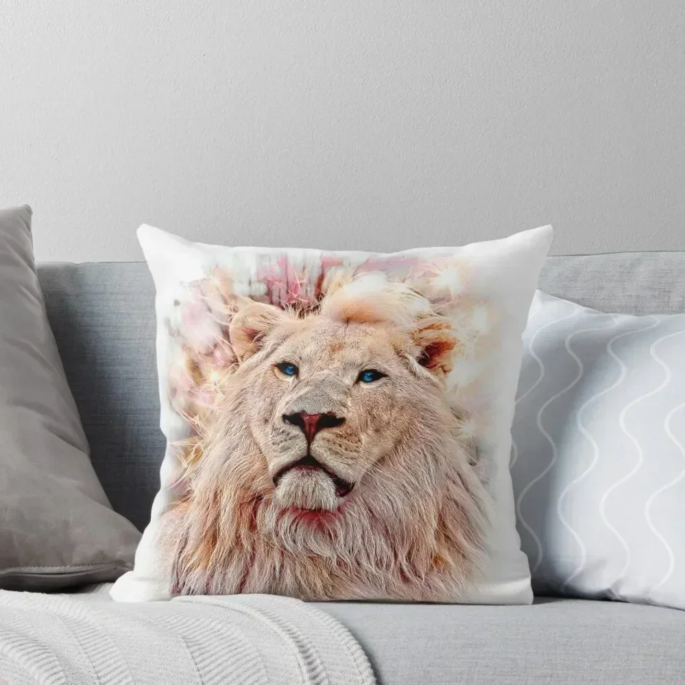 

White Lion Throw Pillow New year Couch Cushions pillow